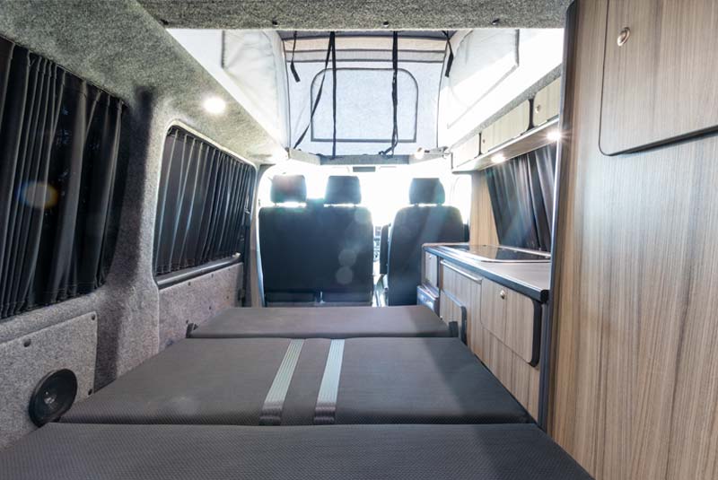 VW Transporter T6 140bhp Sportline Camper - Rear Looking Through