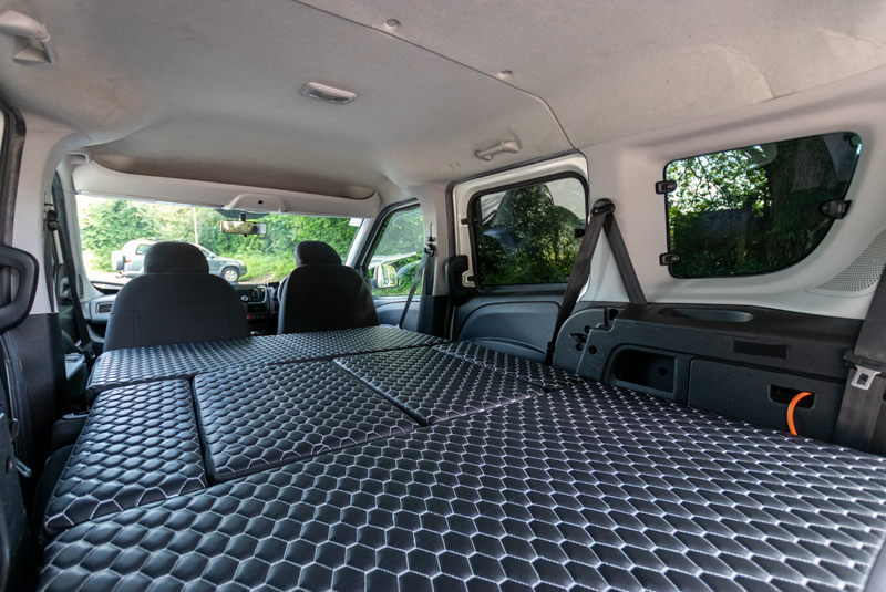 Fiat Doblo 1.6 Multi Jet Redcote camper with Tentbox - Rear Looking Through Left