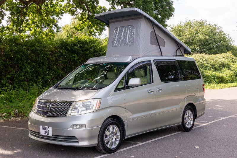 Alphard Camper - Front Left Roof Up