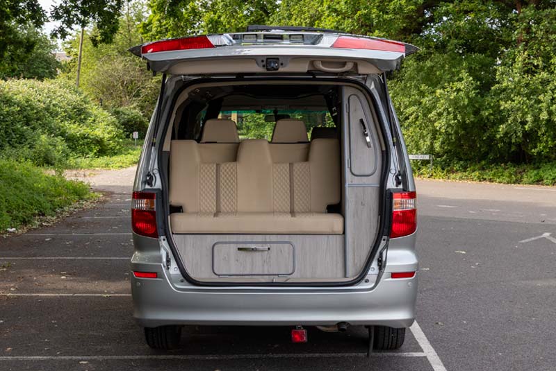 Alphard Camper - Rear Doors Open