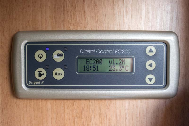 Autocruise Starlight Cab Over Sleeper - Control Panel