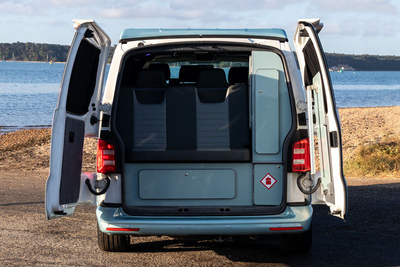 VW Transporter T6 140bhp Sportline Camper - Rear Doors Open