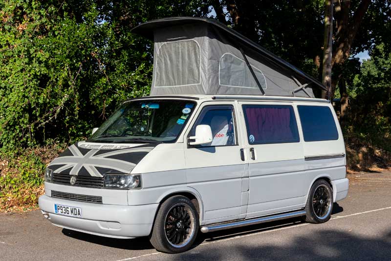VW Transporter T4 110bhp SWB Camper Van - Front Left Roof Up
