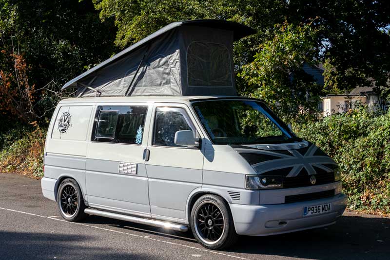 VW Transporter T4 110bhp SWB Camper Van - Front Right Roof Up