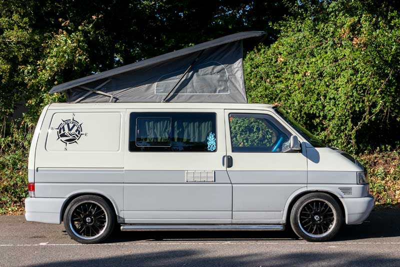 VW Transporter T4 110bhp SWB Camper Van - Right Side Roof Up