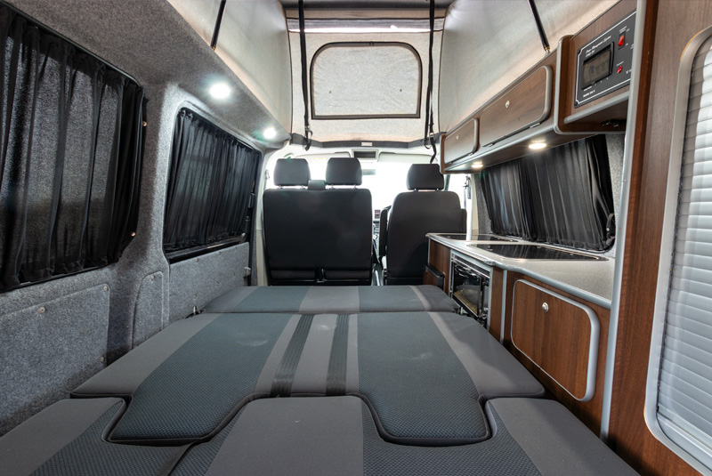 VW Transporter T6 140bhp Camper - Rear Looking Through